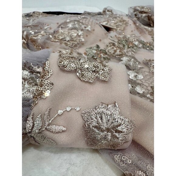 New Mac Duggal Women's Size 10 Embroidered Jewel Neck Formal Dress Mocha 70237 - Picture 10 of 16